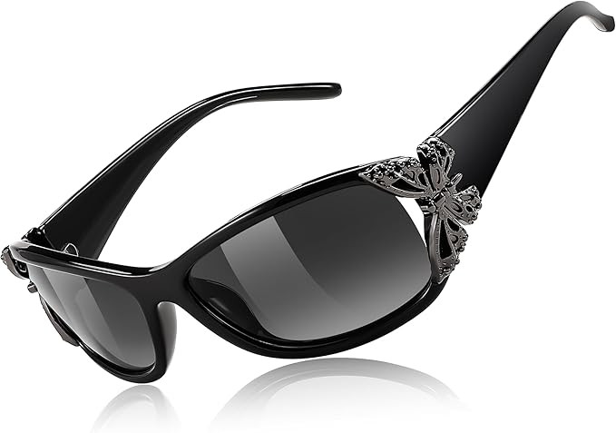 FEISEDY Trendy Polarized Y2K Sunglasses Wrap Around Butterfly Design Fashion Sunnies UV400 Protection B0078