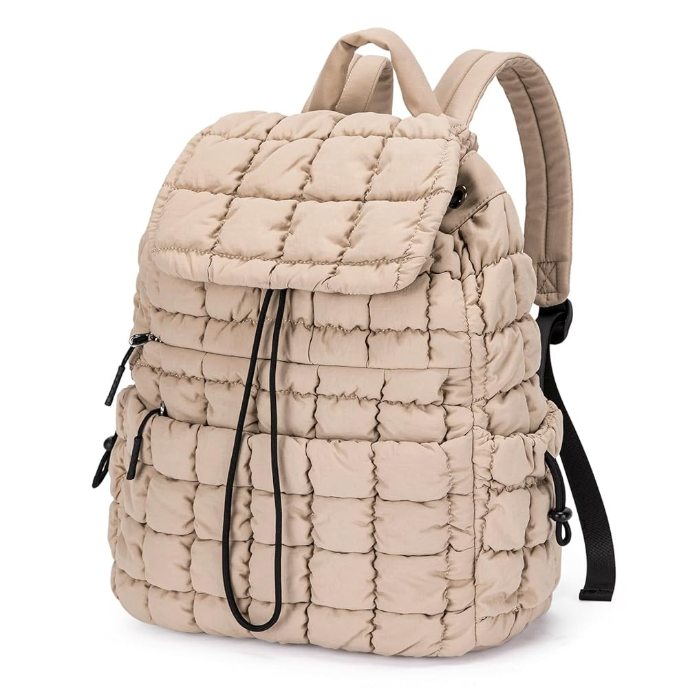 CLUCI Puffy Quilted Backpack Purse for Women, Casual Lightweight Daypack for Women Travel