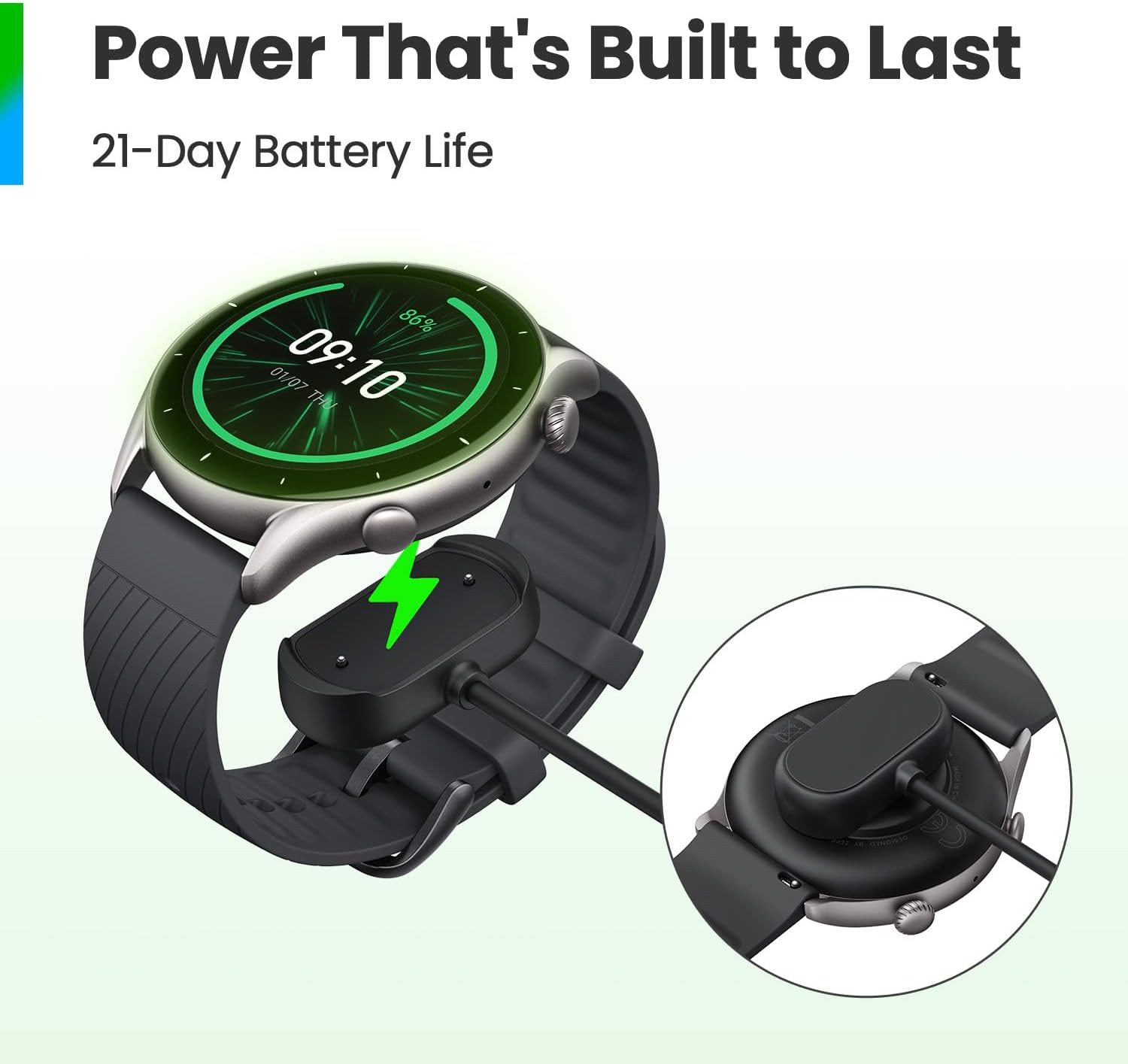 Amazfit GTR 3 Smart Watch 46mm for Android iPhone, 21-Day Battery Life, Alexa Built-in, GPS, Fitness Tracker with 150+ Sports Modes, AMOLED Display, Heart Rate Sleep Health Tracker, Black