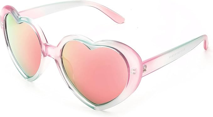 FEISEDY Polarized Heart Shaped Sunglasses Oversized Vintage Fashion Love Eyeglasses for Women UV400 B2337