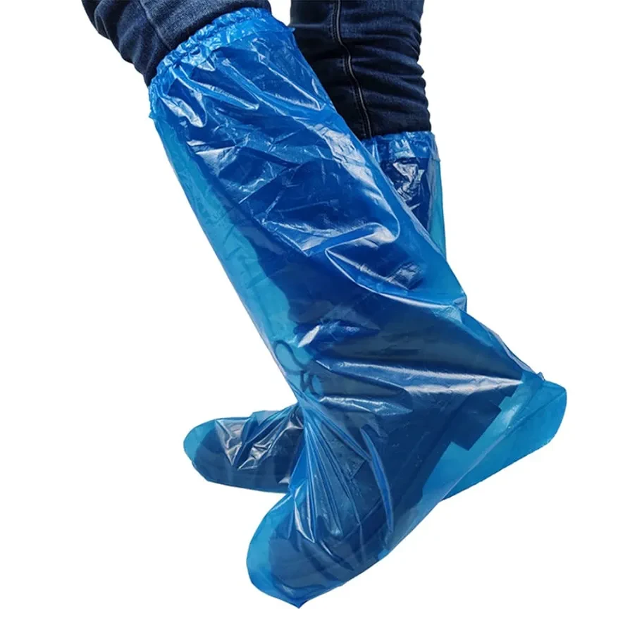 Pack of 80 Disposable Thicker Boot and Shoe Covers 19 inch Tall Extra Large Resistant Water/Skid Resistant Blue (80)