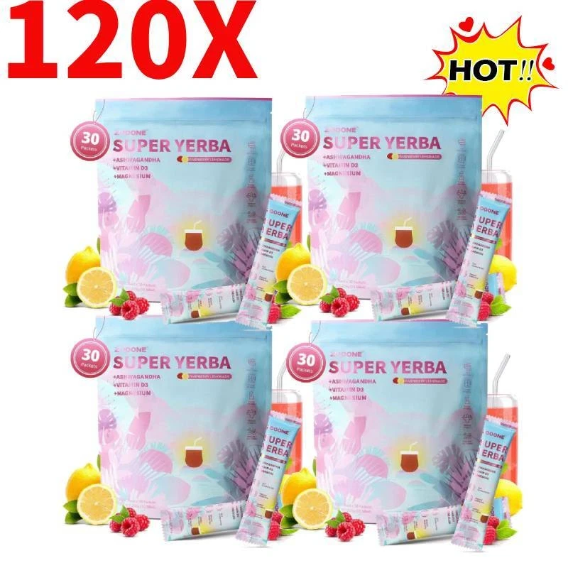 ZOOONE Super Yerba Mate Instant Tea Powder | RASPBERRY LEMONADE Flavor-120 XZOOONE Super Yerba Mate Instant Tea Powder | RASPBERRY LEMONADE Flavor-120 X