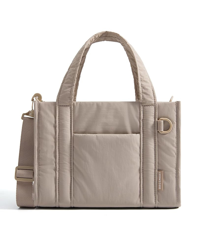 BAGSMART Small Tote Bag for Women, Laptop Messenger Bag with Zipper, Crossbody Purses for Travel Work College