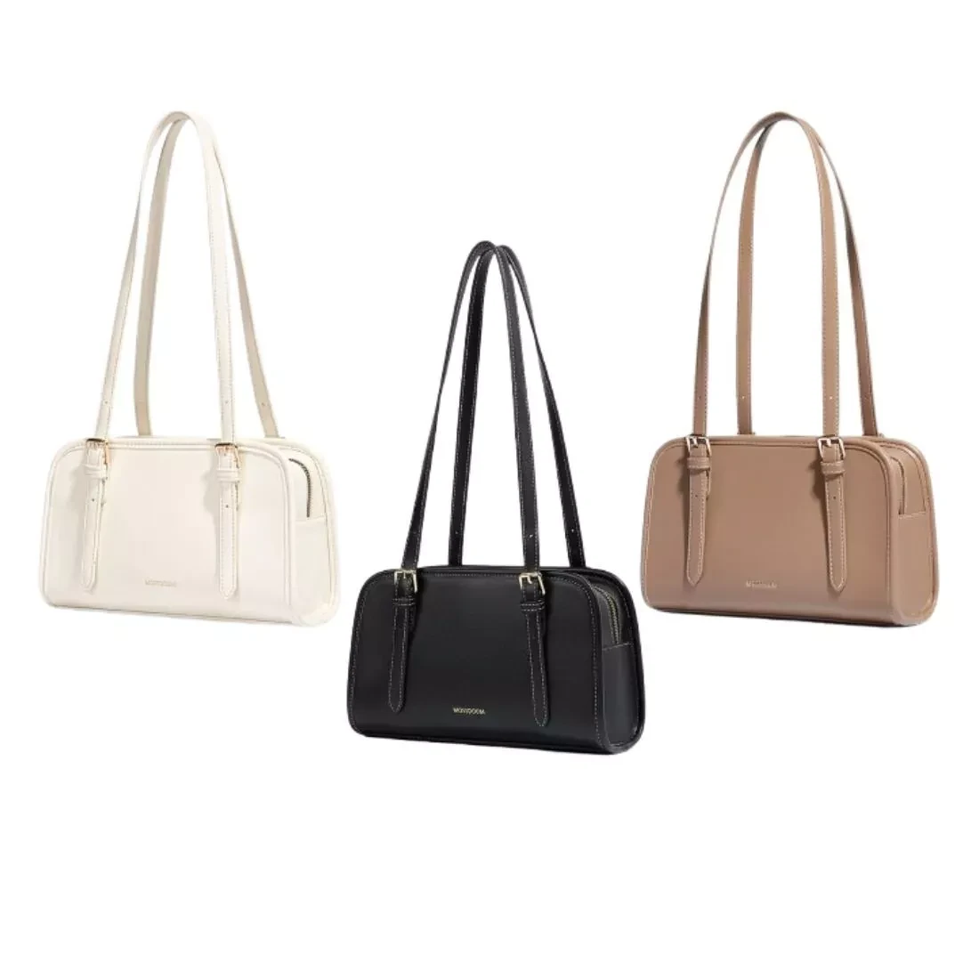 MOSSDOOM Shoulder Bag Black White Brown Milnimal Simple Square Shape Women