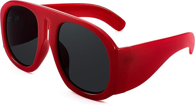 FEISEDY Retro Trendy Avaitor Sunglasses for Women Men Oversized Vintage 70s 80s Sunglasses Flat Top Shield Shades B2745