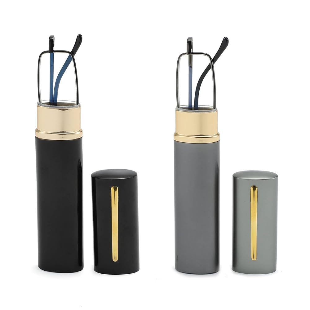 Blue Light Blocking Reading Glasses - Slim Pocket Readers with Pen Clip Case Mini Lightweight Readers