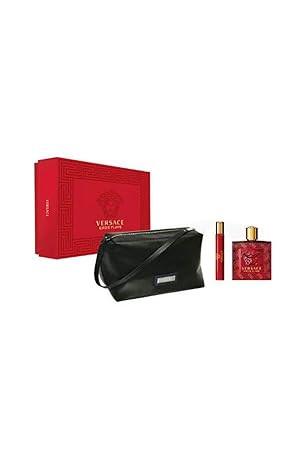 Versace Eros Flame 3.4oz EDP Spray, 0.3oz EDP Spray, Trousse Man Men 3 Pc Gift Set