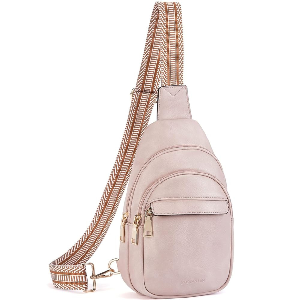 BOSTANTEN Small Sling Bag for Women Leather Crossbody Bags Fanny Pack Chest Bag for Travel