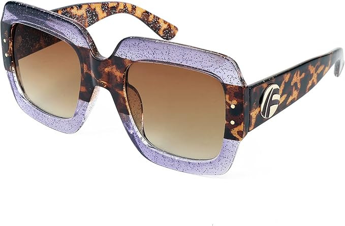 FEISEDY Retro Trendy Square Sunglasses for Women Oversized Stylish Inspired Shades Vintage Desinger Sunglasses B2276