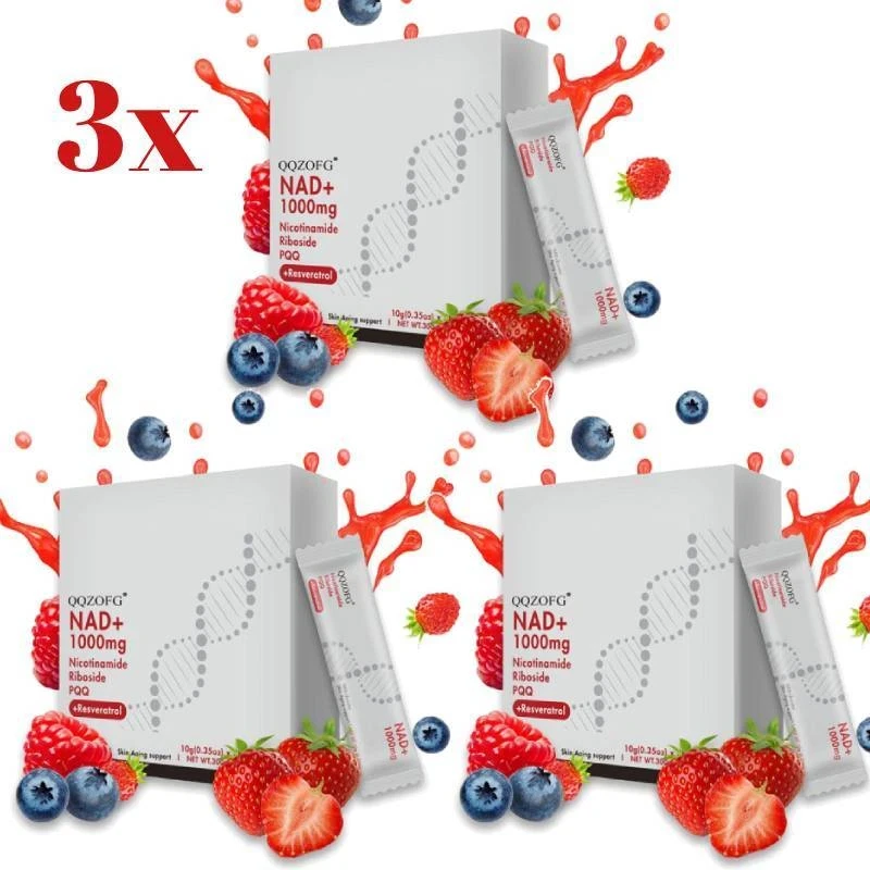 ZOOONE NR1000 - NAD+ Berry Flavor Drink Mix For Skin- Aging SupportEnergy-3 x