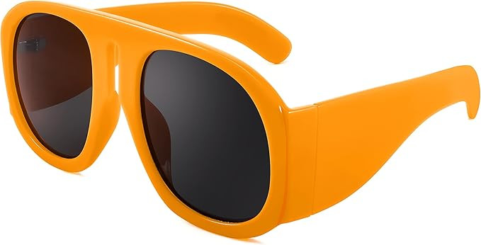 FEISEDY Retro Trendy Avaitor Sunglasses for Women Men Oversized Vintage 70s 80s Sunglasses Flat Top Shield Shades B2745