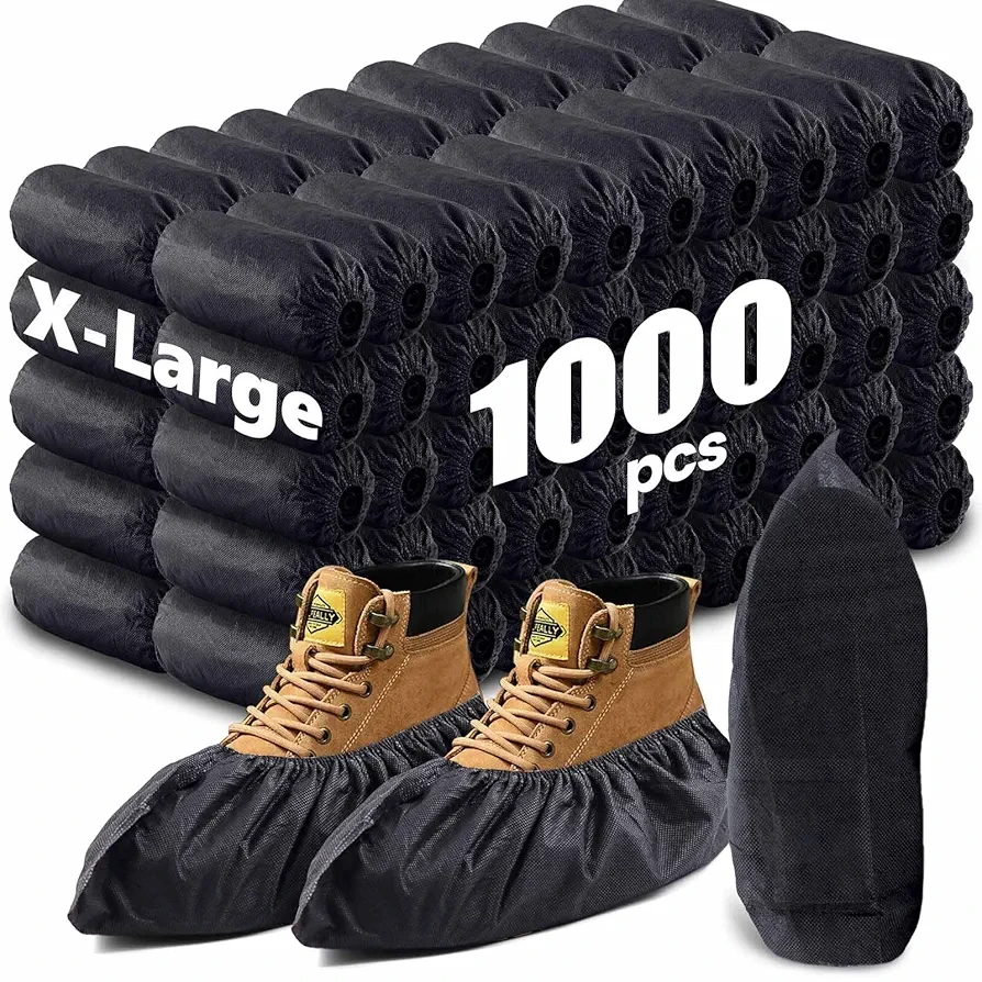1000 Pack Shoe Covers Disposable Non Slip Shoe Booties Covers X-Large Durable Shoe & Boot Covers Premium Non-Woven Fabric Boot Covers for Indoors Booties Shoes Protectors Coverings(500 Pairs)