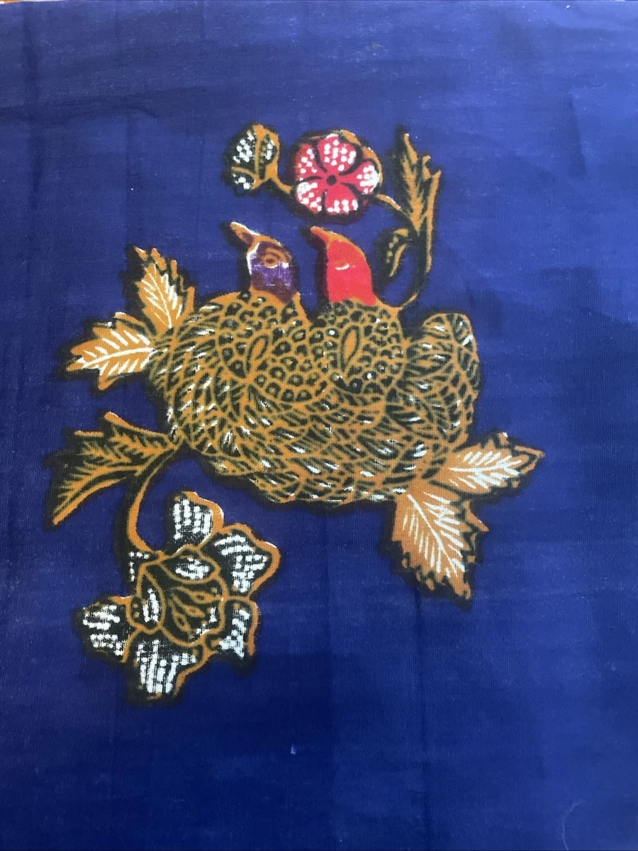 Quilters BATIK 38 Inch 1.5 Yard Floral With Blue Purple And Red