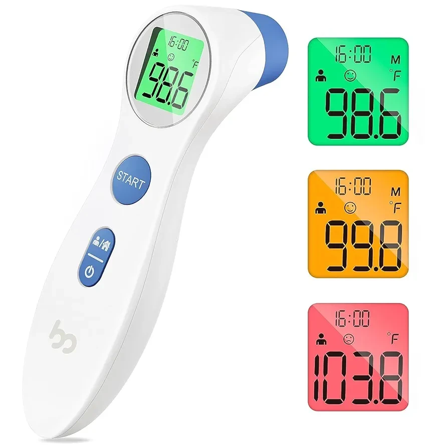 Forehead Thermometer for Adults and Kids, Digital Touchless Thermometer for Baby, Infants and Toddlers, 3 Color Fever Alarm, FSA HSA Eligible,1s Fast Accurate Reading, Non Contact