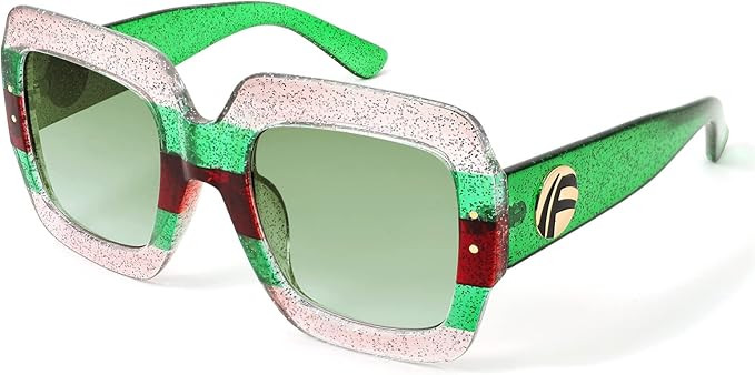 FEISEDY Retro Trendy Square Sunglasses for Women Oversized Stylish Inspired Shades Vintage Desinger Sunglasses B2276