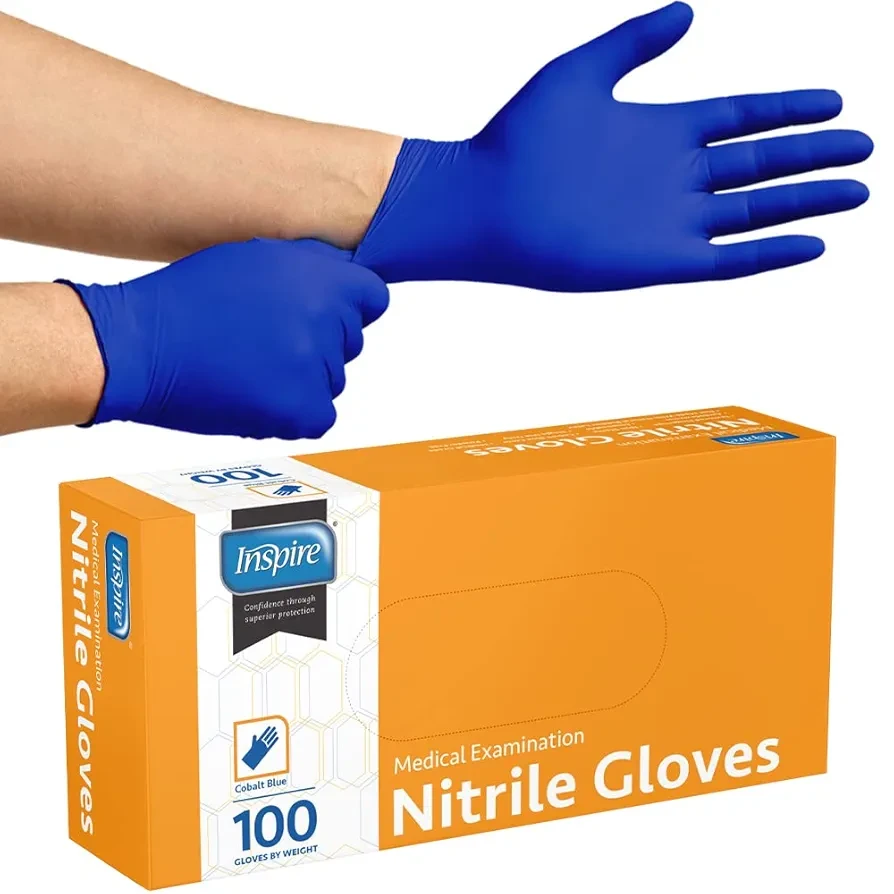 Nitrile Gloves Medical Examination | 4.5 Grade The Original Quality Stretch Cobalt Blue | Disposable Latex Free Doctors,EMT, Food Service, Cleaning, Janitorial, Household, Hospitals and More