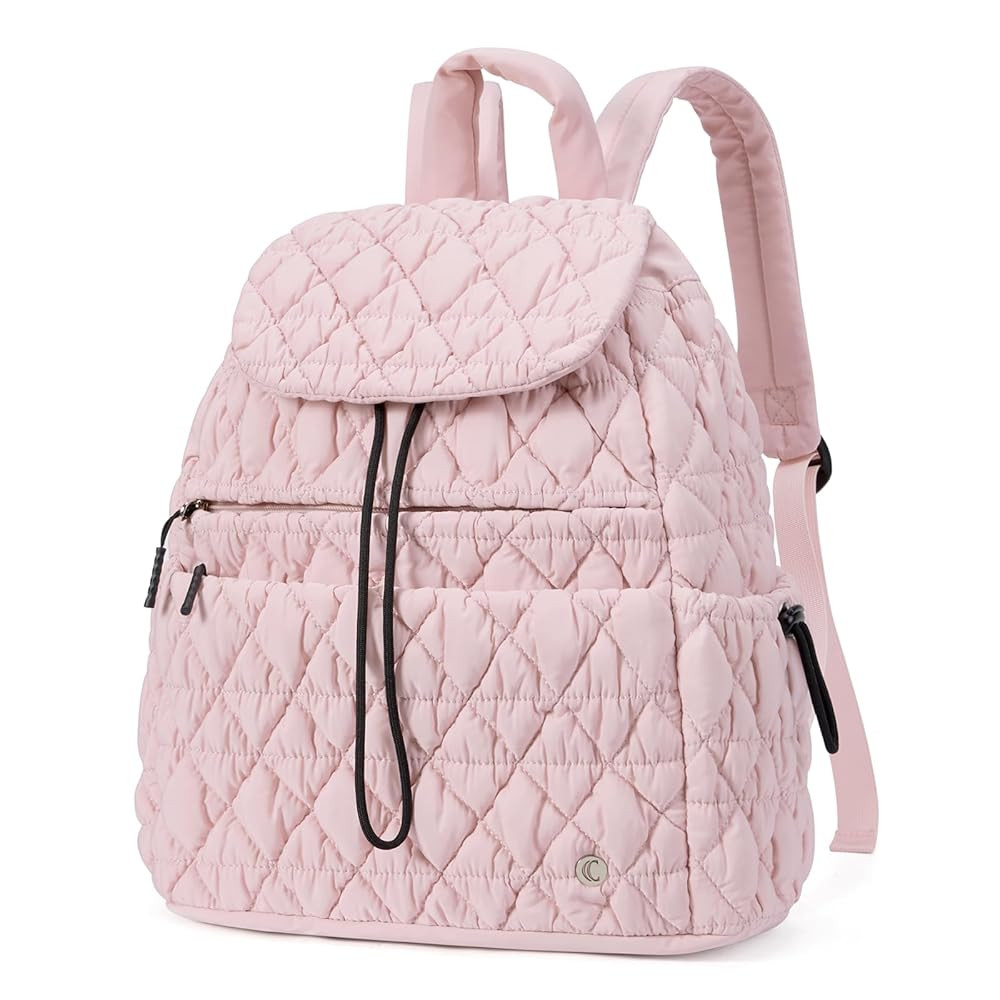 CLUCI Puffy Quilted Backpack Purse for Women, Casual Lightweight Daypack for Women Travel