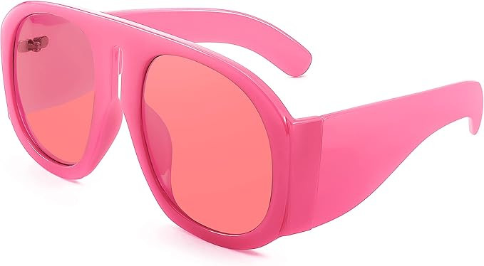 FEISEDY Retro Trendy Avaitor Sunglasses for Women Men Oversized Vintage 70s 80s Sunglasses Flat Top Shield Shades B2745