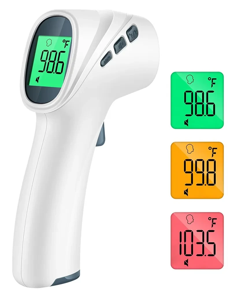 Touchless Thermometer for Adults, Digital Infrared Thermometer Gun with Fever Alarm, Forehead and Object 2 in 1 Mode, Fast Accurate Results